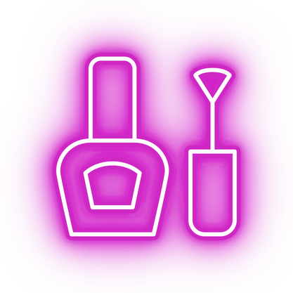 Neon pink nail polish icon