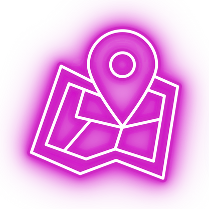 Neon pink map icon